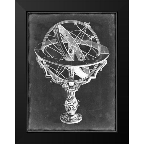 Armillary Sphere on Charcoal II Black Modern Wood Framed Art Print by Studio
