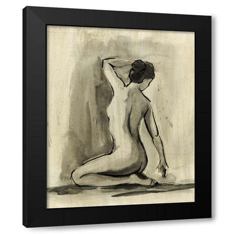 Sumi-e Figure I Black Modern Wood Framed Art Print with Double Matting by Harper, Ethan