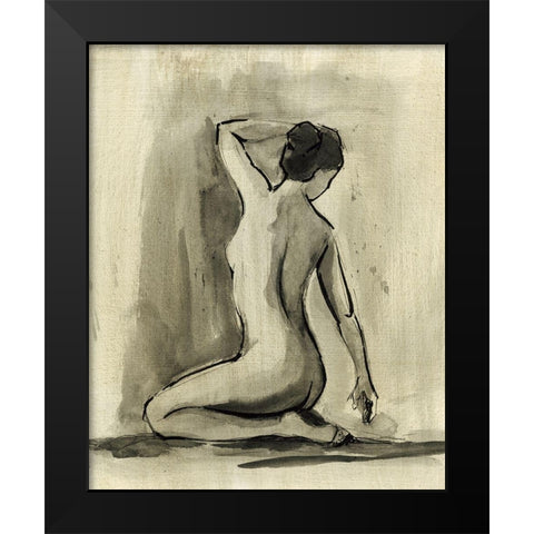 Sumi-e Figure I Black Modern Wood Framed Art Print by Harper, Ethan