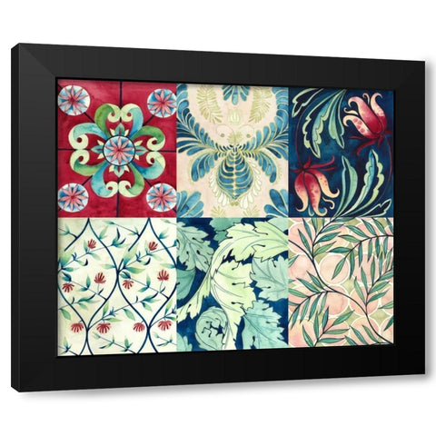 Ornate Watercolor Motif Black Modern Wood Framed Art Print by Popp, Grace