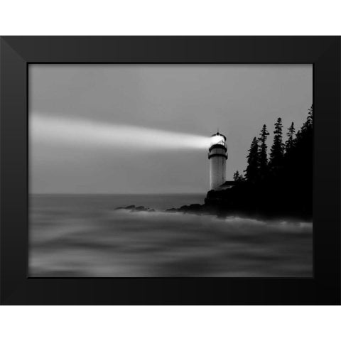 Lighthouse Watch II Black Modern Wood Framed Art Print by McLoughlin, James