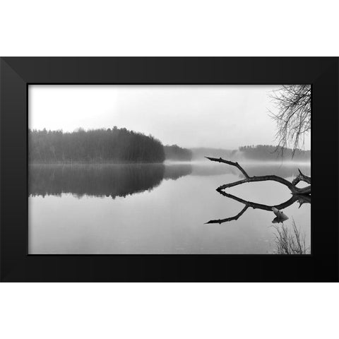 Croton Resevoir Black Modern Wood Framed Art Print by McLoughlin, James