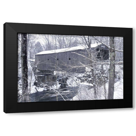Bulls Bridge Black Modern Wood Framed Art Print with Double Matting by McLoughlin, James