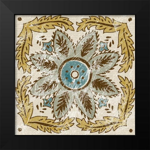 Batik Square IV Black Modern Wood Framed Art Print by Zarris, Chariklia