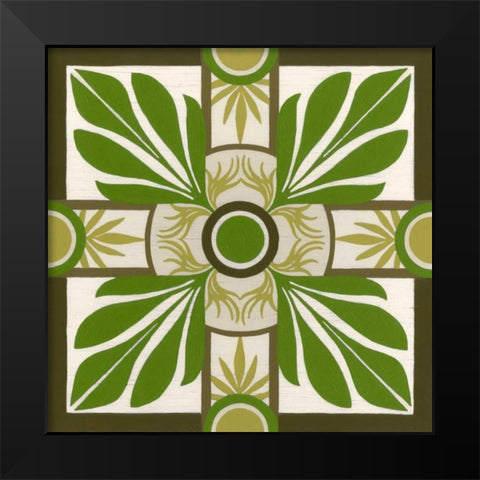 Non-Embellished Palm Motif I Black Modern Wood Framed Art Print by Vess, June Erica