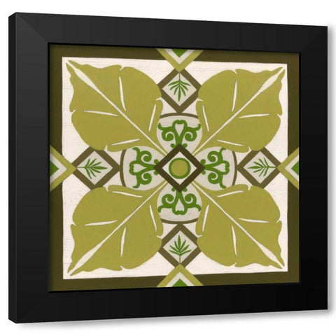 Non-Embellished Palm Motif III Black Modern Wood Framed Art Print with Double Matting by Vess, June Erica