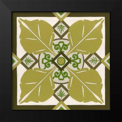 Non-Embellished Palm Motif III Black Modern Wood Framed Art Print by Vess, June Erica