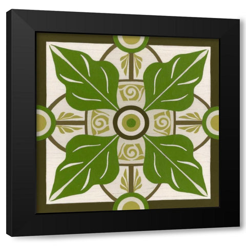 Non-Embellished Palm Motif IV Black Modern Wood Framed Art Print by Vess, June Erica