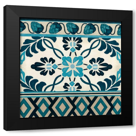 Indigo Frieze I Black Modern Wood Framed Art Print with Double Matting by Vess, June Erica