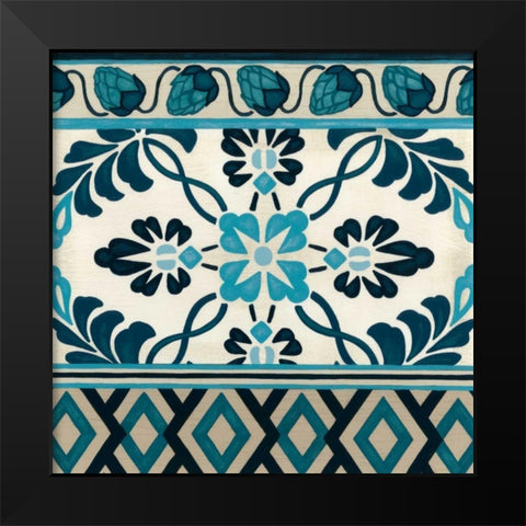 Indigo Frieze I Black Modern Wood Framed Art Print by Vess, June Erica