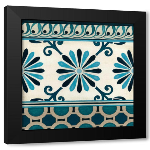 Indigo Frieze II Black Modern Wood Framed Art Print with Double Matting by Vess, June Erica