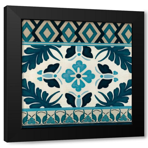 Indigo Frieze IV Black Modern Wood Framed Art Print with Double Matting by Vess, June Erica