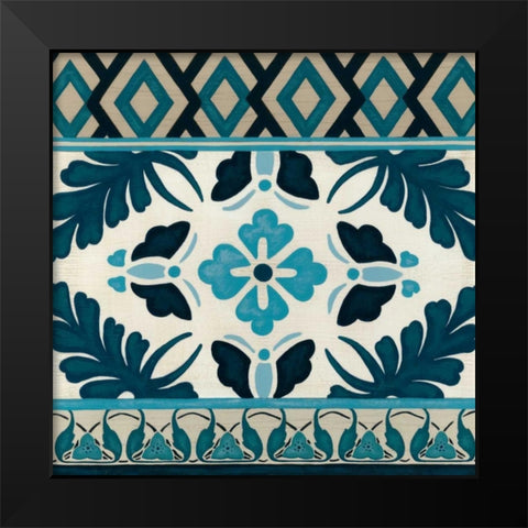 Indigo Frieze IV Black Modern Wood Framed Art Print by Vess, June Erica