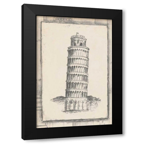 Sketch of Pisa Black Modern Wood Framed Art Print by Harper, Ethan