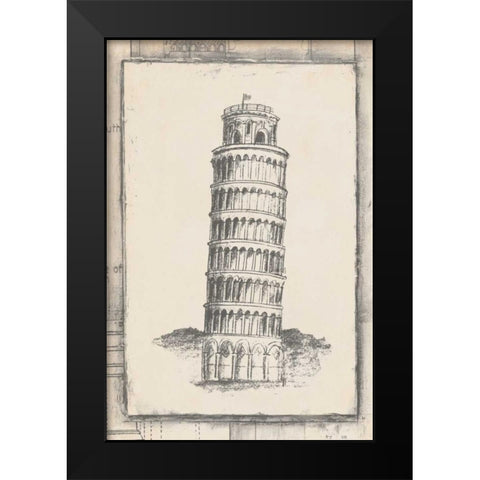 Sketch of Pisa Black Modern Wood Framed Art Print by Harper, Ethan