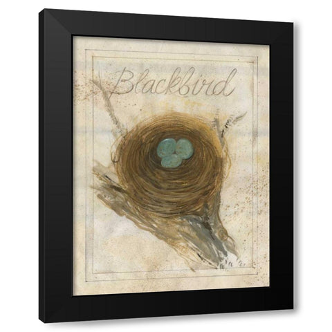 Nest - Blackbird Black Modern Wood Framed Art Print by Della-Piana, Elissa