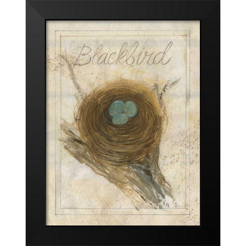 Nest - Blackbird Black Modern Wood Framed Art Print by Della-Piana, Elissa