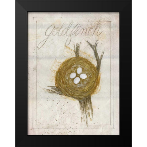 Nest - Goldfinch Black Modern Wood Framed Art Print by Della-Piana, Elissa