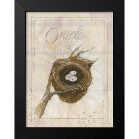 Nest - Oriole Black Modern Wood Framed Art Print by Della-Piana, Elissa
