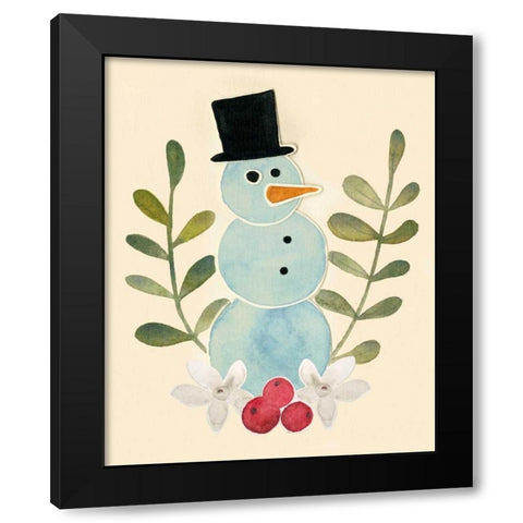 Snowman Cut-out II Black Modern Wood Framed Art Print by Popp, Grace