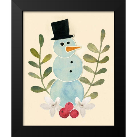 Snowman Cut-out II Black Modern Wood Framed Art Print by Popp, Grace