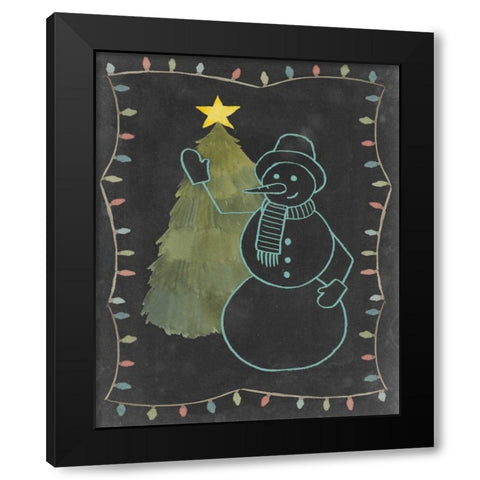 Chalkboard Snowman I Black Modern Wood Framed Art Print by Popp, Grace