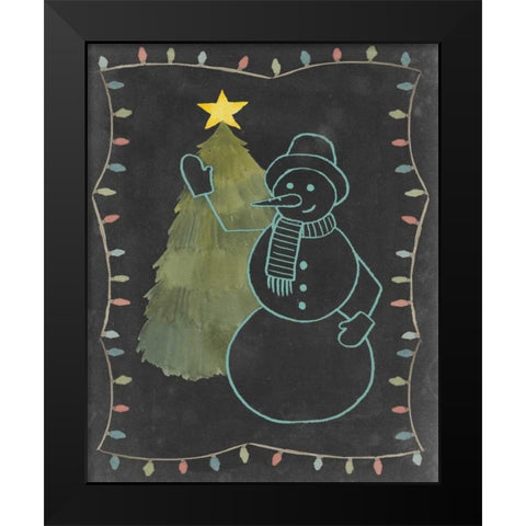 Chalkboard Snowman I Black Modern Wood Framed Art Print by Popp, Grace