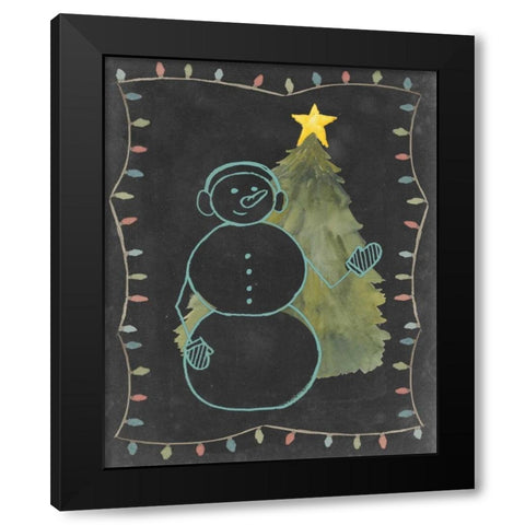 Chalkboard Snowman II Black Modern Wood Framed Art Print by Popp, Grace