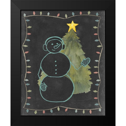 Chalkboard Snowman II Black Modern Wood Framed Art Print by Popp, Grace