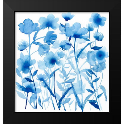 Cobalt Sway I Black Modern Wood Framed Art Print by Popp, Grace