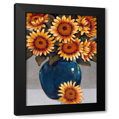 Vase of Sunflowers I Black Modern Wood Framed Art Print by OToole, Tim