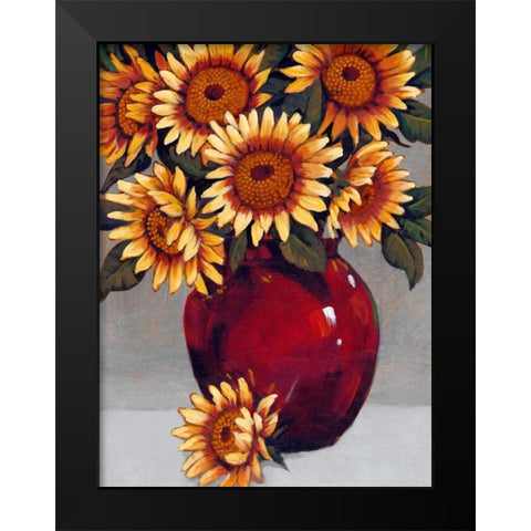 Vase of Sunflowers II Black Modern Wood Framed Art Print by OToole, Tim