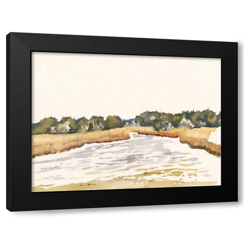 Minimalist Coastline II Black Modern Wood Framed Art Print with Double Matting by Miller, Dianne