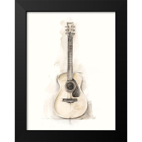 Ethans Guitar I Black Modern Wood Framed Art Print by Harper, Ethan
