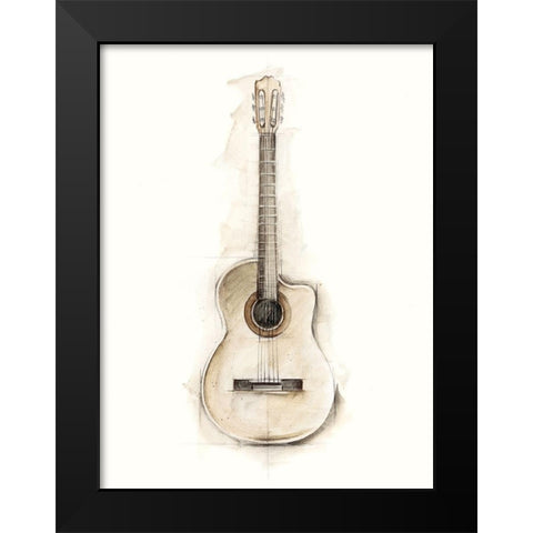 Ethans Guitar II Black Modern Wood Framed Art Print by Harper, Ethan