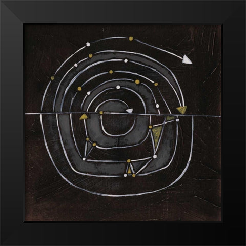 Algorithm IX Black Modern Wood Framed Art Print by Vess, June Erica