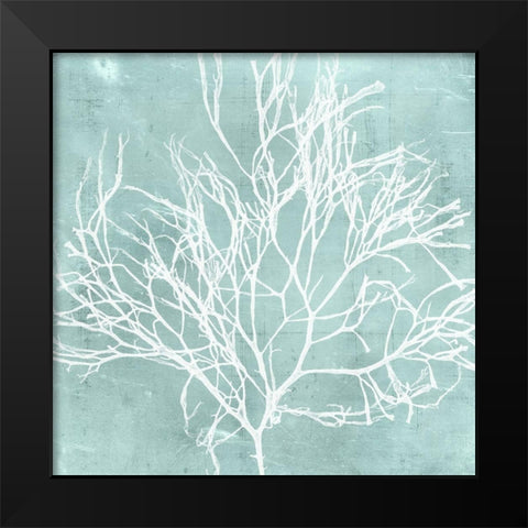 Seaweed on Aqua II Black Modern Wood Framed Art Print by Vision Studio