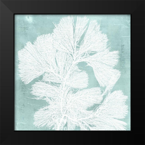 Seaweed on Aqua IV Black Modern Wood Framed Art Print by Vision Studio