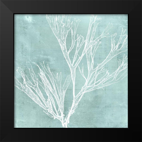 Seaweed on Aqua VII Black Modern Wood Framed Art Print by Vision Studio