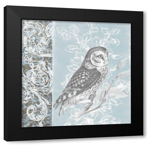 Owl Filigree II Black Modern Wood Framed Art Print by Studio W