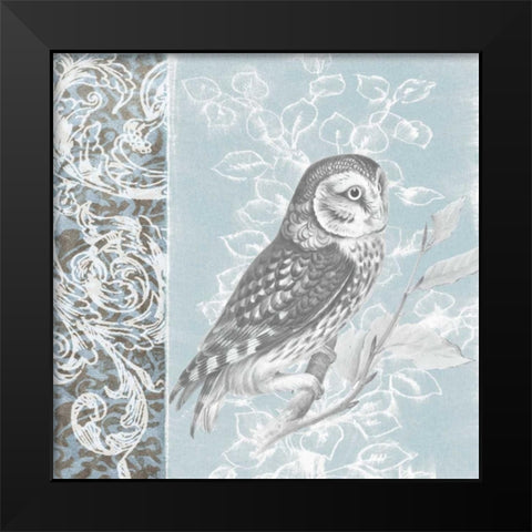 Owl Filigree II Black Modern Wood Framed Art Print by Studio W