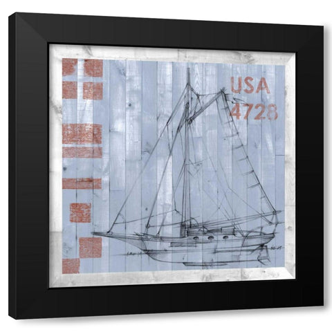 Regatta I Black Modern Wood Framed Art Print by Studio W