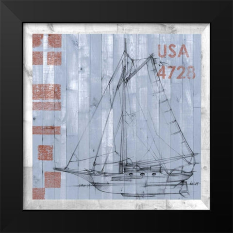 Regatta I Black Modern Wood Framed Art Print by Studio W