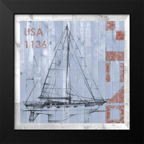 Regatta II Black Modern Wood Framed Art Print by Studio W