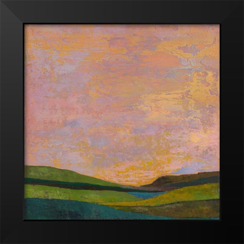 Vivid Layered Landscape II Black Modern Wood Framed Art Print by Altug, Mehmet