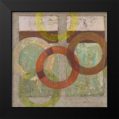 Circles Textured I Black Modern Wood Framed Art Print by Altug, Mehmet