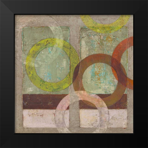 Circles Textured II Black Modern Wood Framed Art Print by Altug, Mehmet