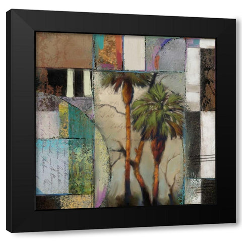 Abstract Palms II Black Modern Wood Framed Art Print with Double Matting by Novak, Rick