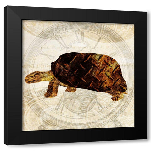 Steam Punk Turtle I Black Modern Wood Framed Art Print with Double Matting by Ilosky, Pam