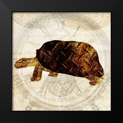 Steam Punk Turtle I Black Modern Wood Framed Art Print by Ilosky, Pam